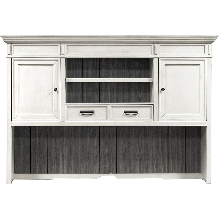 Martin Hartford Hutch Rectangle - 49" Height x 71" Width x 14" Depth - Total Drawer(s): 2 - 1 Adjustable Shelf(ves) - Material: Wood Grain, Veneer, Metal, Wire Mesh - Finish: Vintage Linen - 1 Each (IMHF682W)