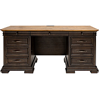 Martin Sonoma Credenza Rectangle - 30" Height x 68" Width x 24" Depth - Finish: Dark Roast - Keyboard Drawer, AC Power Outlet, USB Outlet, Pull-out Printer Drawer, File Drawer - For Office - 1 Each (IMSA689)