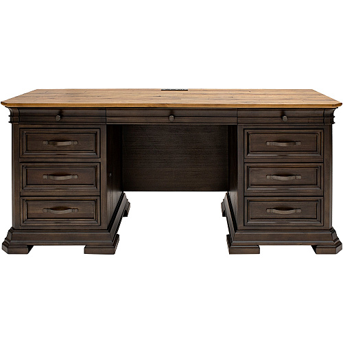 Martin Sonoma Credenza Rectangle - 30" Height x 68" Width x 24" Depth - Finish: Dark Roast - Keyboard Drawer, AC Power Outlet, USB Outlet, Pull-out Printer Drawer, File Drawer - For Office - 1 Each (IMSA689)