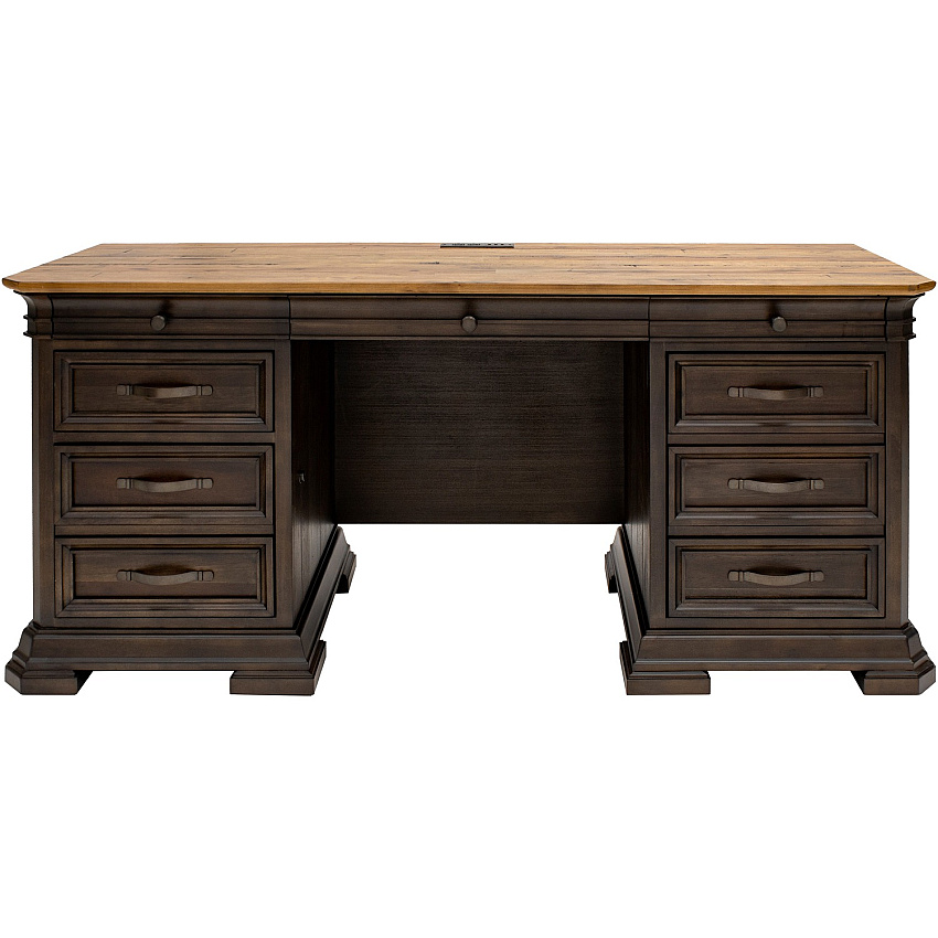 Martin Sonoma Credenza Rectangle - 30" Height x 68" Width x 24" Depth - Finish: Dark Roast - Keyboard Drawer, AC Power Outlet, USB Outlet, Pull-out Printer Drawer, File Drawer - For Office - 1 Each (IMSA689)