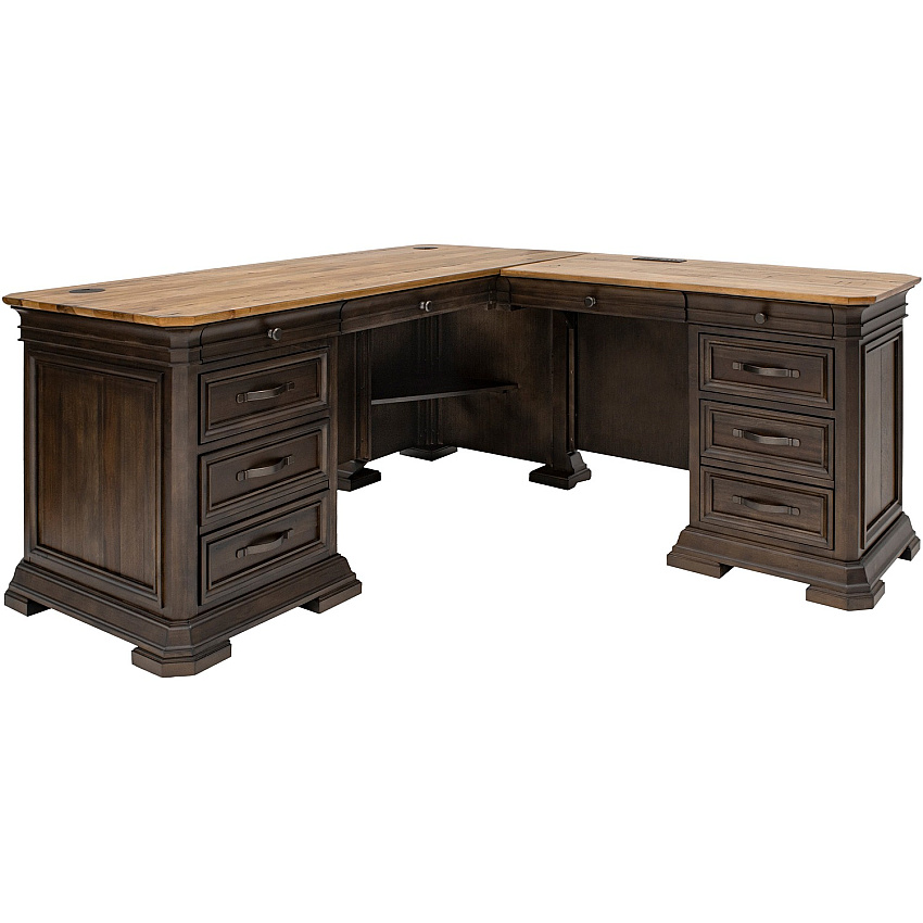 Martin Sonoma Desk L-shaped - Total Drawer(s): 6 - Finish: Dark Roast - 1 Each (IMSA684RRR)