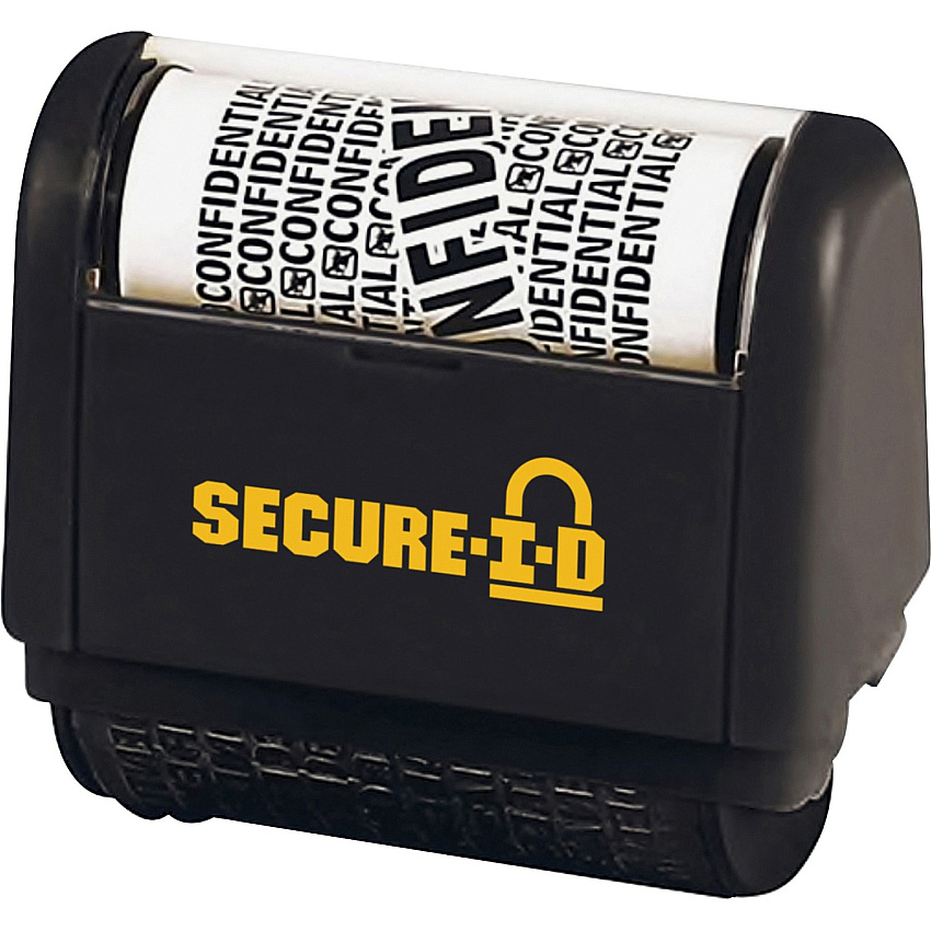 Consolidated Stamp Secure-I-D Personal Security Roller Stamp CONFIDENTIAL - 1.50" Impression Length - Black - 1 Each (035510)