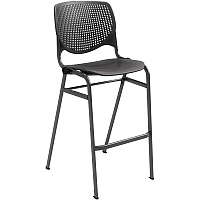 KFI Barstool Chair Black Seat Color - Polypropylene Seat Material - Black Back Color - Aluminum Alloy, Polypropylene Back Material - Black Frame Color - Steel Frame Material - Four-legged Base - 1 Each (BR2300BKP10)