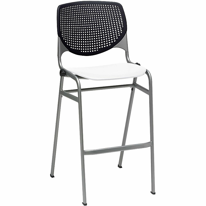 KFI Barstool Chair Black, White - 1 Each (BR230BKB10S8)