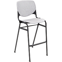 KFI Barstool Chair Light Gray Seat Color - Polypropylene Seat Material - Light Gray Back Color - Aluminum Alloy, Polypropylene Back Material - Black Frame Color - Steel Frame Material - Four-legged Base - 1 Each (BR2300BKP13)