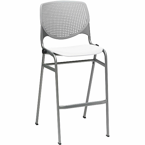 KFI Barstool Chair Light Gray, White - 1 Each (BR230BKB13S8)