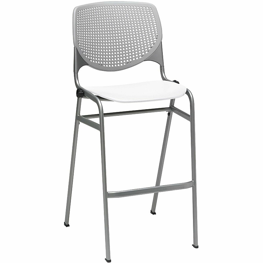 KFI Barstool Chair Light Gray, White - 1 Each (BR230BKB13S8)
