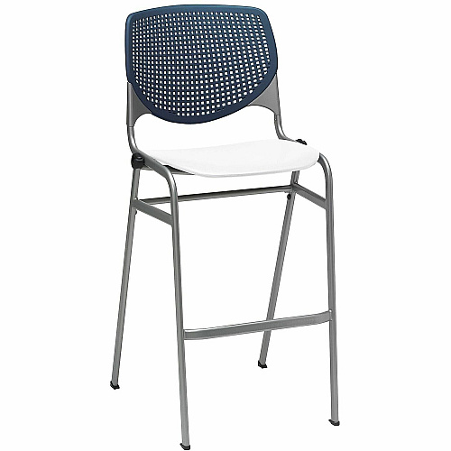 KFI Barstool Chair Navy, White - 1 Each (BR230BKB3S08)