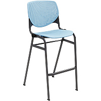 KFI Barstool Chair Sky Blue Seat Color - Polypropylene Seat Material - Sky Blue Back Color - Aluminum Alloy, Polypropylene Back Material - Black Frame Color - Steel Frame Material - Four-legged Base - 1 Each (BR2300BKP35)