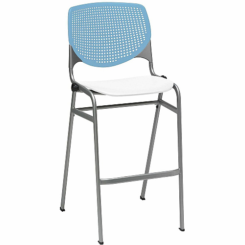 KFI Barstool Chair Sky Blue, White - 1 Each (BR230BKB35S8)