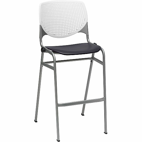 KFI Barstool Chair White, Black - 1 Each (BR230BKB8S10)