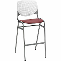 KFI Barstool Chair White, Burgundy - 1 Each (BR230BKB8S07)