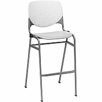 KFI Barstool Chair White, Light Gray - 1 Each (BR230BKB8S13)