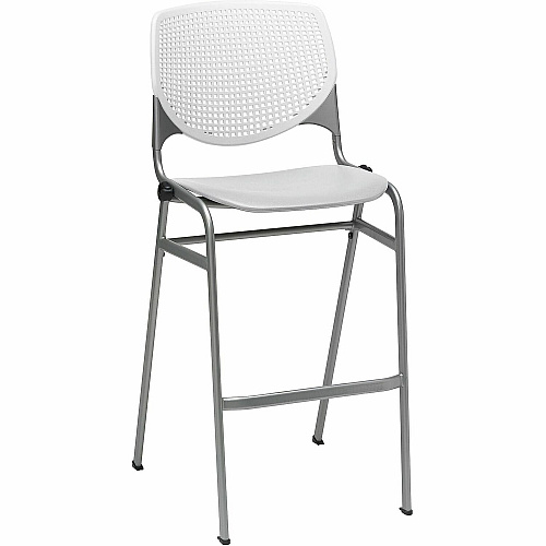 KFI Barstool Chair White, Light Gray - 1 Each (BR230BKB8S13)