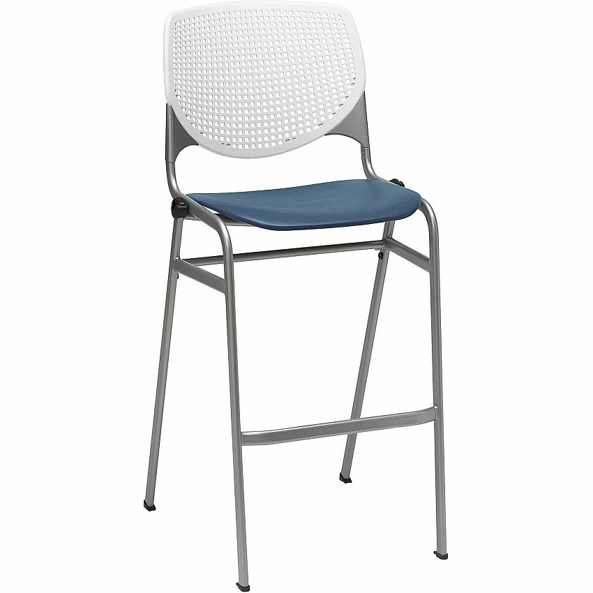 KFI Barstool Chair White, Navy - 1 Each (BR230BKB8S03)