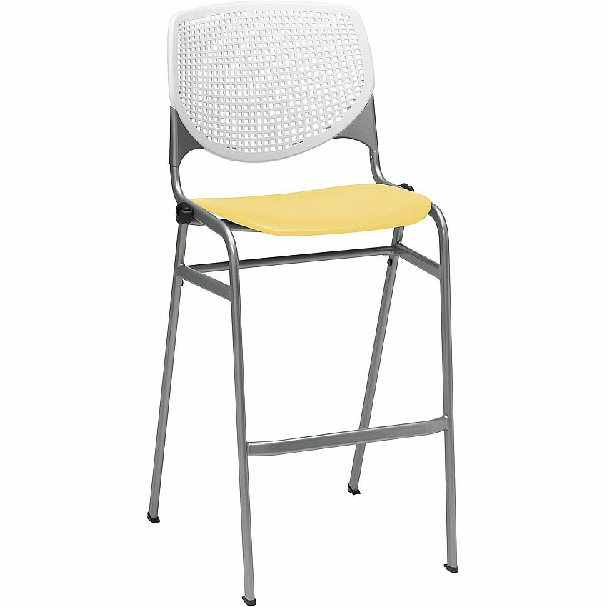 KFI Barstool Chair White, Yellow - 1 Each (BR230BKB8S12)