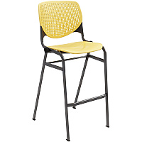 KFI Barstool Chair Yellow Seat Color - Polypropylene Seat Material - Yellow Back Color - Aluminum Alloy, Polypropylene Back Material - Black Frame Color - Steel Frame Material - Four-legged Base - 1 Each (BR2300BKP12)