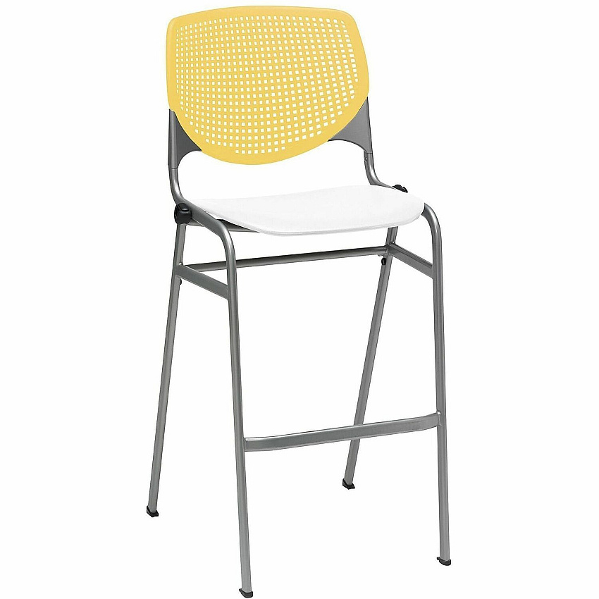 KFI Barstool Chair Yellow, White - 1 Each (BR230BKB12S8)