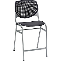 KFI Bar Stool Black Seat Color - Polypropylene Seat Material - Black Back Color - Polypropylene Back Material - Powder Coated Black Frame Color - Steel Frame Material - Four-legged Base - 1 Each (CT2300BKP10)