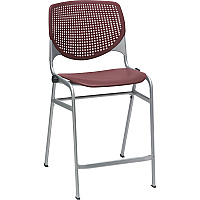 KFI Bar Stool Burgundy Seat Color - Polypropylene Seat Material - Burgundy Back Color - Polypropylene Back Material - Powder Coated Black Frame Color - Steel Frame Material - Four-legged Base - 1 Each (CT2300BKP07)