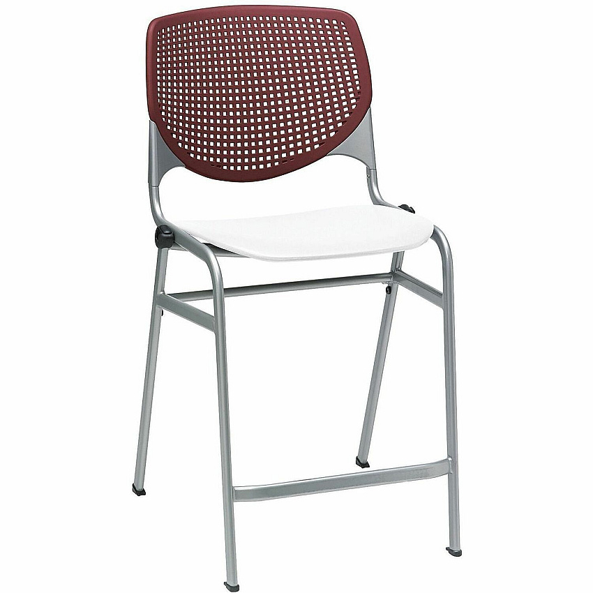 KFI Seating Bar Stool Burgundy, White - 1 Each (CT230BKB7S08)