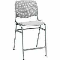 KFI Bar Stool Light Gray Seat Color - Polypropylene Seat Material - Light Gray Back Color - Polypropylene Back Material - Powder Coated Black Frame Color - Steel Frame Material - Four-legged Base - 1 Each (CT2300BKP13)