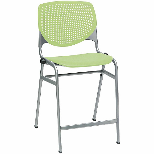 KFI Bar Stool Lime Green Seat Color - Polypropylene Seat Material - Lime Green Back Color - Polypropylene Back Material - Powder Coated Black Frame Color - Steel Frame Material - Four-legged Base - 1 Each (CT2300BKP14)