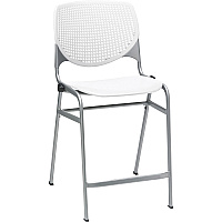 KFI Bar Stool White Seat Color - Polypropylene Seat Material - White Back Color - Polypropylene Back Material - Powder Coated Black Frame Color - Steel Frame Material - Four-legged Base - 1 Each (CT2300BKP08)