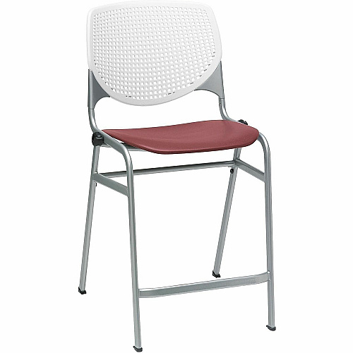 KFI Seating Bar Stool White, Burgundy - 1 Each (CT230BKB8S07)
