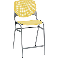 KFI Bar Stool Yellow Seat Color - Polypropylene Seat Material - Yellow Back Color - Polypropylene Back Material - Powder Coated Black Frame Color - Steel Frame Material - Four-legged Base - 1 Each (CT2300BKP12)