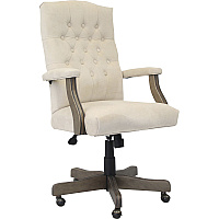 Boss Executive Commercial Linen Chair Champagne Seat Color - Velvet, Linen Seat Material - Champagne Back Color - Velvet, Linen Back Material - Driftwood Frame Color - Mid Back - 5-star Base - Armrest - 1 Each (905DWCMP)