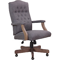 Boss Executive Commercial Linen Chair Slate Gray Seat Color - Linen Seat Material - Slate Gray Back Color - Linen Back Material - Driftwood Frame Color - Mid Back - 5-star Base - Armrest - 1 Each (905DWSG)