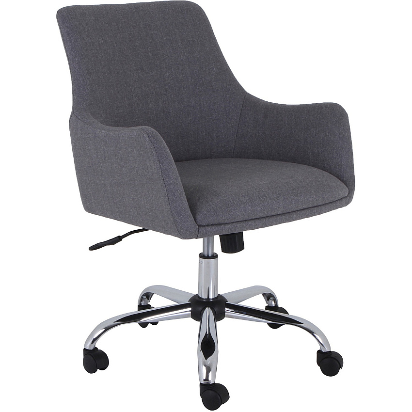 Lorell Mid-century Modern Flannel Guest Chair Gray - 1 Each (LLR68549)
