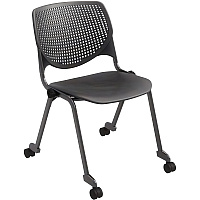 KFI Stacking Chair Black Seat Color - Polypropylene Seat Material - Black Back Color - Polypropylene Back Material - Powder Coated Black Frame Color - Steel Frame Material - Four-legged Base - 1 Each (CS2300BKP10)