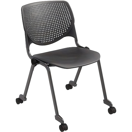 KFI Stacking Chair Black Seat Color - Polypropylene Seat Material - Black Back Color - Polypropylene Back Material - Powder Coated Black Frame Color - Steel Frame Material - Four-legged Base - 1 Each (CS2300BKP10)