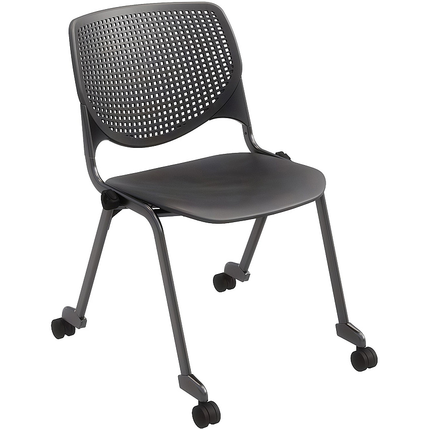 KFI Stacking Chair Black Seat Color - Polypropylene Seat Material - Black Back Color - Polypropylene Back Material - Powder Coated Black Frame Color - Steel Frame Material - Four-legged Base - 1 Each (CS2300BKP10)
