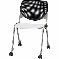 KFI Stacking Chair Black, White - 1 Each (CS230BKB10S8)