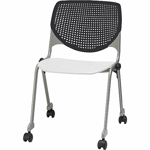 KFI Stacking Chair Black, White - 1 Each (CS230BKB10S8)