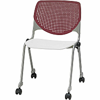 KFI Stacking Chair Burgundy, White - 1 Each (CS230BKB7S08)