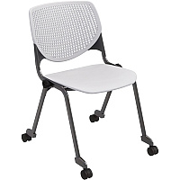 KFI Stacking Chair Light Gray Seat Color - Polypropylene Seat Material - Light Gray Back Color - Polypropylene Back Material - Powder Coated Black Frame Color - Steel Frame Material - Four-legged Base - 1 Each (CS2300BKP13)