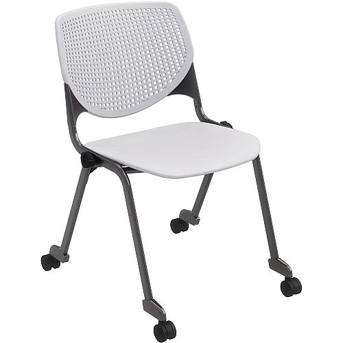 KFI Stacking Chair Light Gray Seat Color - Polypropylene Seat Material - Light Gray Back Color - Polypropylene Back Material - Powder Coated Black Frame Color - Steel Frame Material - Four-legged Base - 1 Each (CS2300BKP13)