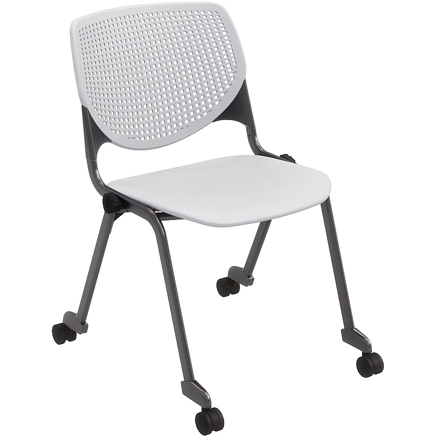 KFI Stacking Chair Light Gray Seat Color - Polypropylene Seat Material - Light Gray Back Color - Polypropylene Back Material - Powder Coated Black Frame Color - Steel Frame Material - Four-legged Base - 1 Each (CS2300BKP13)