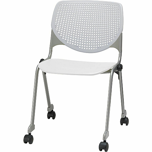 KFI Stacking Chair Light Gray, White - 1 Each (CS230BKB13S8)