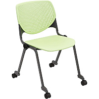 KFI Stacking Chair Lime Green Seat Color - Polypropylene Seat Material - Lime Green Back Color - Polypropylene Back Material - Powder Coated Black Frame Color - Steel Frame Material - Four-legged Base - 1 Each (CS2300BKP14)