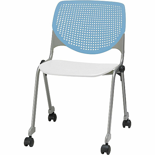 KFI Stacking Chair Sky Blue, White - 1 Each (CS230BKB35S8)