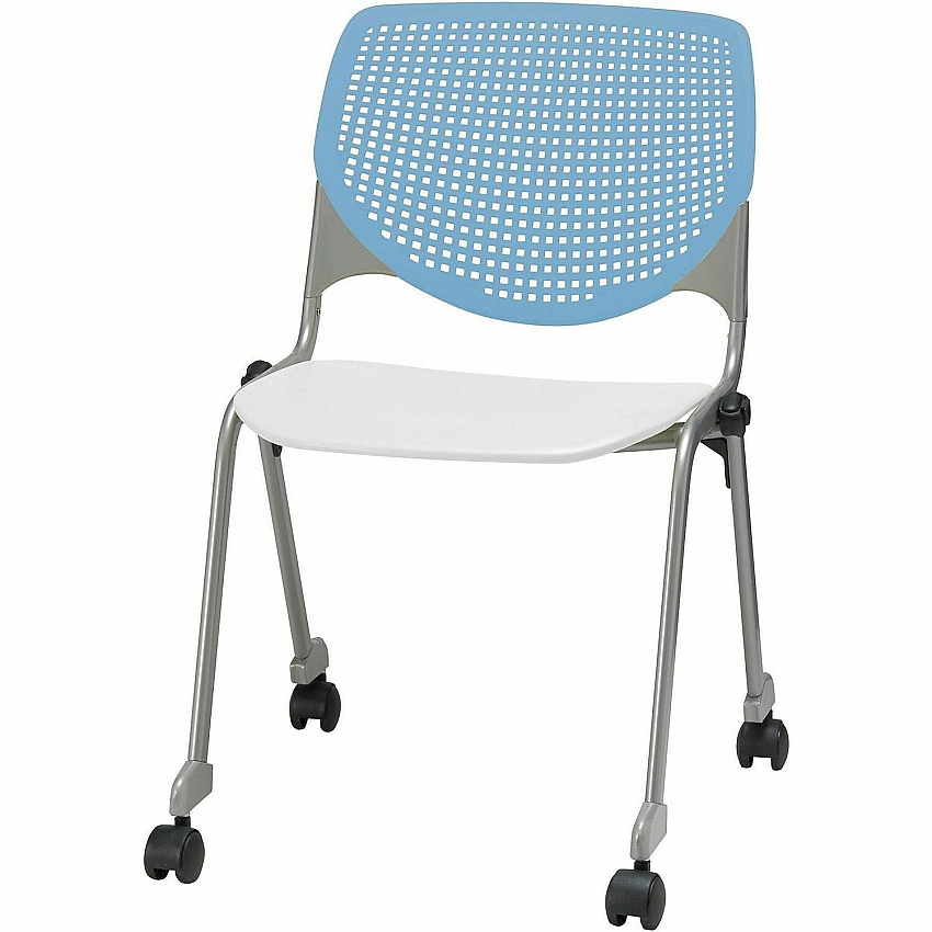 KFI Stacking Chair Sky Blue, White - 1 Each (CS230BKB35S8)