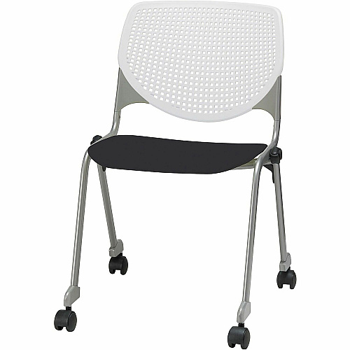 KFI Stacking Chair Black, White - 1 Each (CS230BKB8S10)