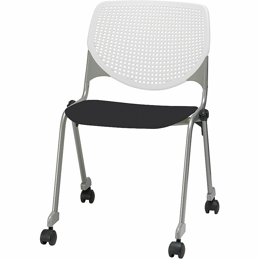 KFI Stacking Chair Black, White - 1 Each (CS230BKB8S10)