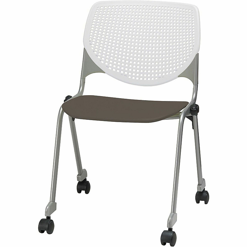KFI Stacking Chair Brownstone, White - 1 Each (CS230BKB8S18)