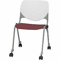 KFI Stacking Chair Burgundy, White - 1 Each (CS230BKB8S07)